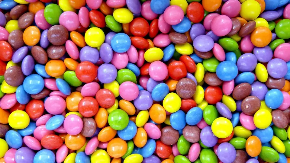 Caramelos de colores vistos de cerca