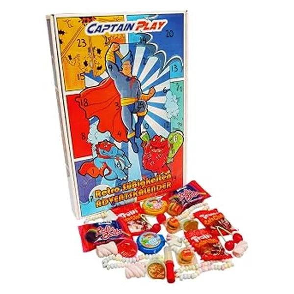 Captain Play Calendario de Adviento Golosinas Retro 2026 con Dulces Clásicos